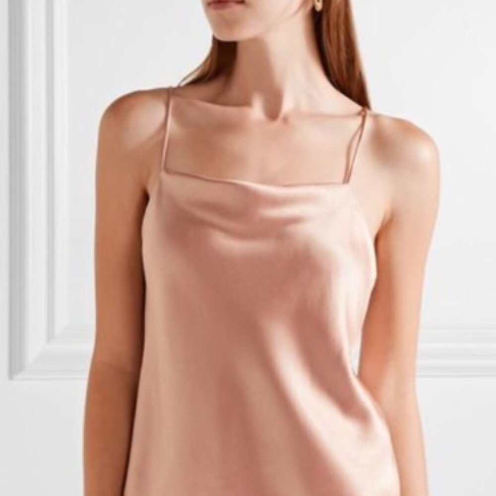Alice + Olivia Harmon Draped Slip Tank in Rose Tan, Size Small